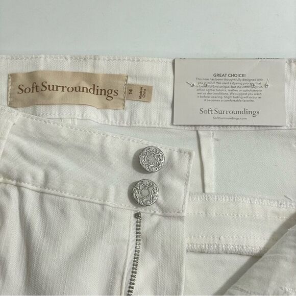 NWT Soft Surroundings Ultimate White Wide Leg Full Length Trouser Jeans Size 14 - Picture 5 of 7